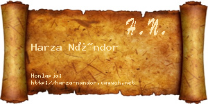 Harza Nándor névjegykártya